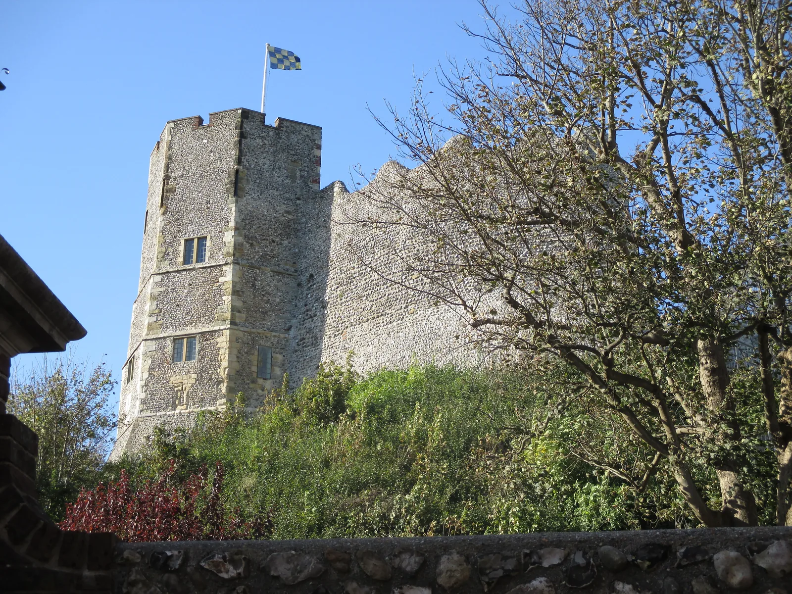 Lewes Castle rising above the town
